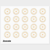 Retro madeliefje boho retouradreslabel ronde sticker (Vel)