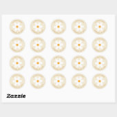 Retro madeliefje boho retouradreslabel ronde sticker (Vel)
