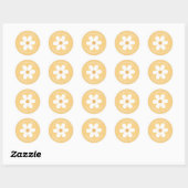 Retro madeliefje boho retouradreslabel ronde sticker (Vel)