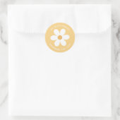 Retro madeliefje boho retouradreslabel ronde sticker (Tas)