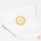 Retro madeliefje boho retouradreslabel ronde sticker (Envelop)