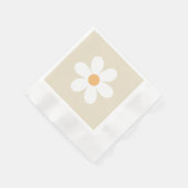 Retro madeliefje bruin boho servet (Hoek)