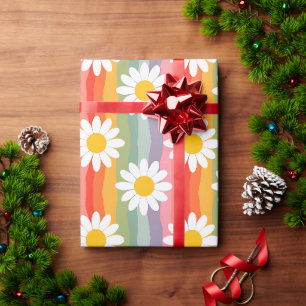 Retro Madeliefje Cadeaupapier