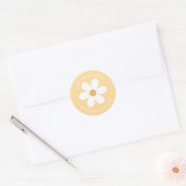 Retro madeliefje geel boho retouradreslabel ronde sticker (Envelop)