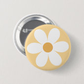 Retro madeliefje geel boho ronde button 5,7 cm (Voorkant /achterkant)