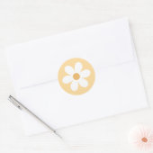 Retro madeliefje geel boho ronde sticker (Envelop)