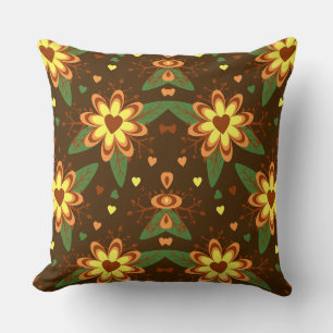 Retro Madeliefje Herfst Bloemen Hart Patroon Kussen