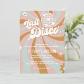 Retro Madeliefje Laatste Disco Meidenavond Kaart (Staand voorkant)