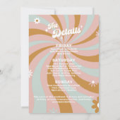 Retro Madeliefje Laatste Disco Meidenavond Kaart (Achterkant)