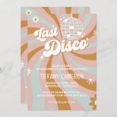 Retro Madeliefje Laatste Disco Meidenavond Kaart (Voorkant / Achterkant)