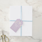 Retro madeliefje lavendel boho bedank cadeautje cadeaulabel (Met Touw)