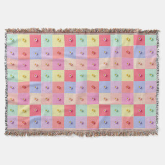 Retro madeliefje Rood Roze Aqua Blauw Bloemig Verj Deken