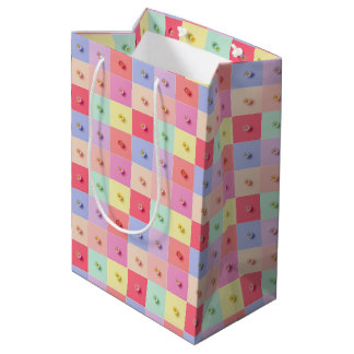 Retro madeliefje Rood Roze Aqua Blauw Bloemige Ver Medium Cadeauzakje