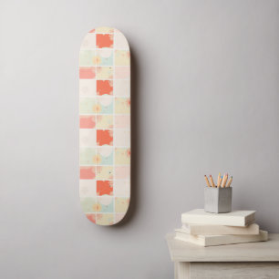 Retro madeliefje Rood Roze Aqua Blauw Bloemige Ver Persoonlijk Skateboard