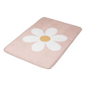 Retro madeliefje roze boho badmat (Gekanteld)