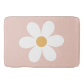 Retro madeliefje roze boho badmat (Voorkant)