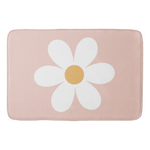 Retro madeliefje roze boho badmat