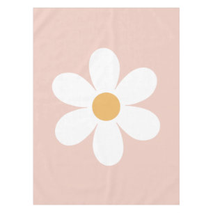 Retro madeliefje roze boho tafelkleed