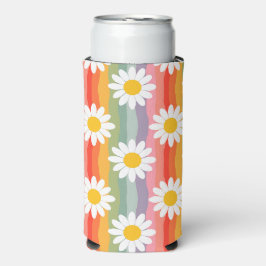 Retro madeliefje seltzer blikjeskoeler