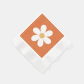 Retro madeliefje verbrand oranje boho servetten (Hoek)