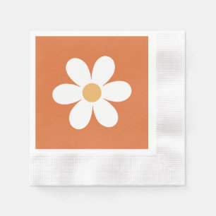 Retro madeliefje verbrand oranje boho servetten