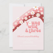 Retro madeliefje Young Wild Three bloemendrie derd Kaart (Voorkant)