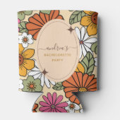 Retro Madeliefjes Bloem Hippie Groovy 70s Bachelor Blikjeskoeler (Achterkant)