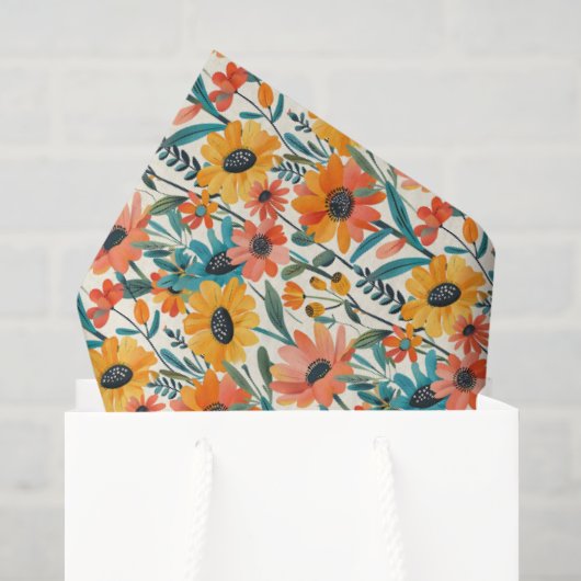 Retro Madeliefjes Bloem Papier (Cadeauzakje)