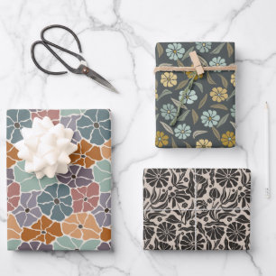 Retro Madeliefjes & Bloemen Inpakpapier Vel