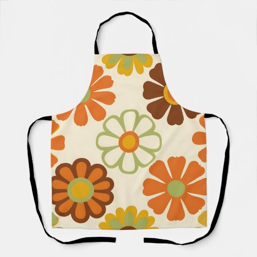 Retro Madeliefjes Bloemmotief Schort (Voorkant)