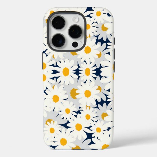 Retro Madeliefjes Bloemmotief Strandhanddoek Case-Mate iPhone Case (Achterkant)