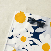 Retro Madeliefjes Bloemmotief Strandhanddoek
