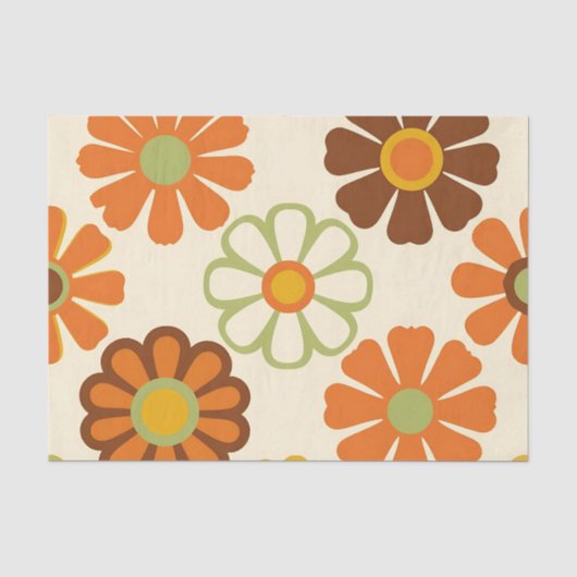 Retro Madeliefjes Bloemmotief Tissuepapier (Voorkant)