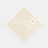 Retro madeliefjes groovy bruidsdouche servetten (Hoek)