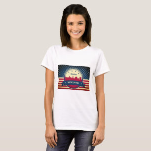 Retro Madison Wisconsin Skyline T-shirt