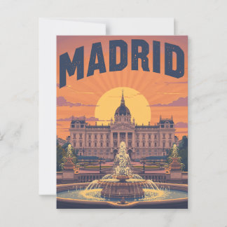 Retro Madrid Reizen Briefkaart