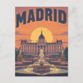 Retro Madrid Reizen Briefkaart (Voorkant)