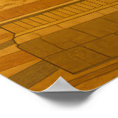 Retro Madrid, Spain Historic City Plaza Poster (Hoek)