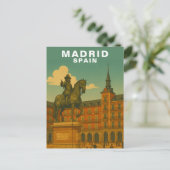 Retro Madrid, Spanje Historisch Stadplein Briefkaart (Staand voorkant)