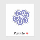 Retro Maerblauw Witte Bloem Sticker (Vel)