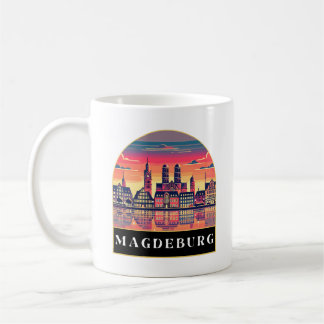 Retro Magdeburg Skyline Koffiemok