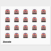 Retro Magdeburg Skyline Ronde Sticker (Vel)