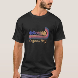 Retro Magens Bay Tropische Bloemen 80's Stijl Surf T-shirt