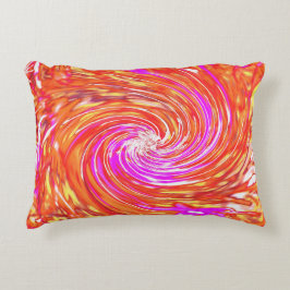 Retro Magenta en Autumn Colors Floral Swirl Accent Kussen