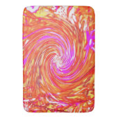 Retro Magenta en Autumn Colors Floral Swirl Badmat (Voorkant Verticaal)