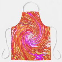 Retro Magenta en Herfstkleuren Bloemige Swirl