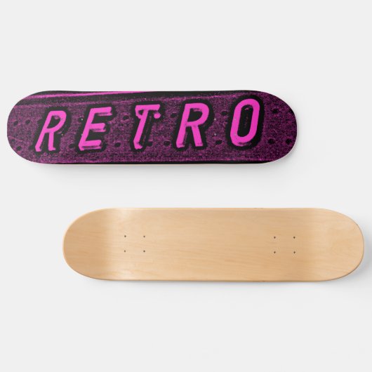Retro - magenta en zwart skateboard (Horizontaal)