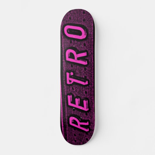 Retro - magenta en zwart skateboard (Voorkant)