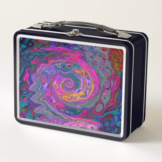 Retro Magenta, groene en Oranje Abstracte wervelko (Voorkant)