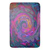 Retro Magenta, groene en Oranje Abstracte wervelko Badmat (Voorkant Verticaal)